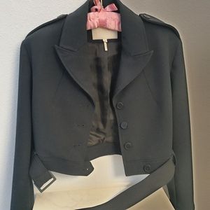 Maje cropped jacket and suede shorts size 36